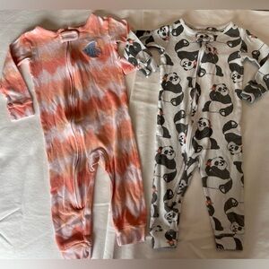 Panda and Tie-Dye Kids One Piece Set PJs